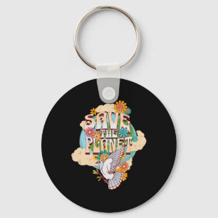 Save The Planet Earth Day Climate Change Environme Keychain