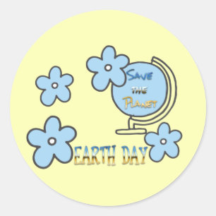 Save the Planet Earth Day Globe Classic Round Sticker