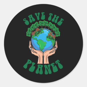 Save The Planet Earth Day Save The Earth Our Plane Classic Round Sticker