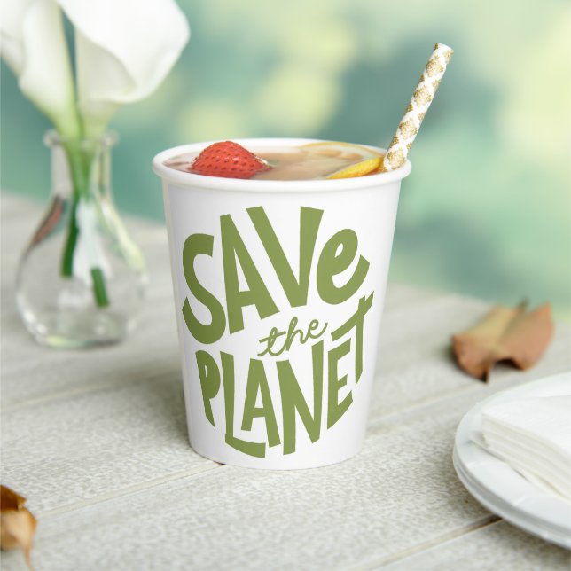 Save the Planet Eco Design Paper Cups (Insitu)