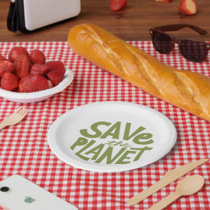 Save the Planet Eco Design Paper Plate