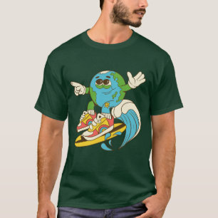 Save the Planet Eco Life Sustainable Earth Surfing T-Shirt