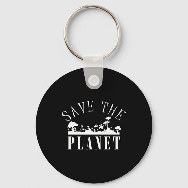 Save The Planet Environmental Protection Earth Day Keychain (Front)