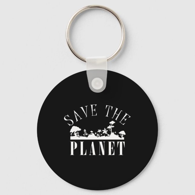Save The Planet Environmental Protection Earth Day Keychain (Front)