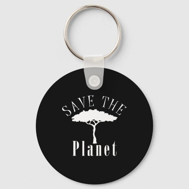 Save The Planet Environmental Protection Earth Day Keychain (Front)