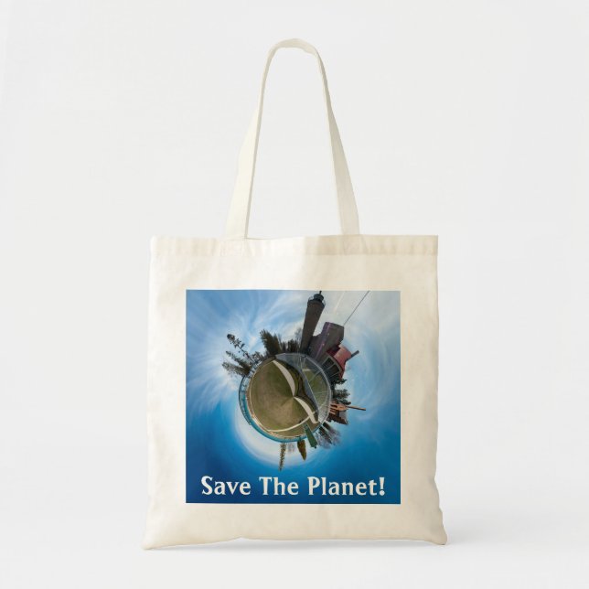 Save The Planet Mackinaw City Panoplanet Tote (Front)