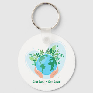 Save the Planet. One Earth One Love Keychain