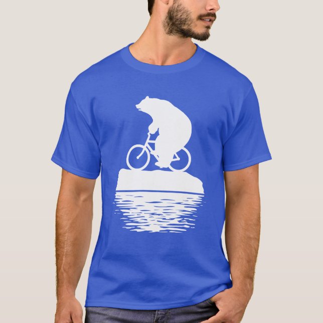 Save the Planet: Polar Bear Bicycle Men's T-shirt (Front)