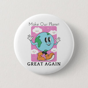 Save The Planet Recycle Funny Earth Day Vintage 2 Inch Round Button