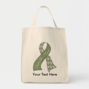 Save the Planet Ribbon: Ivy Grocery Tote Bag