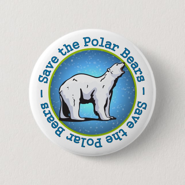 Save the Polar Bears 2 Inch Round Button (Front)