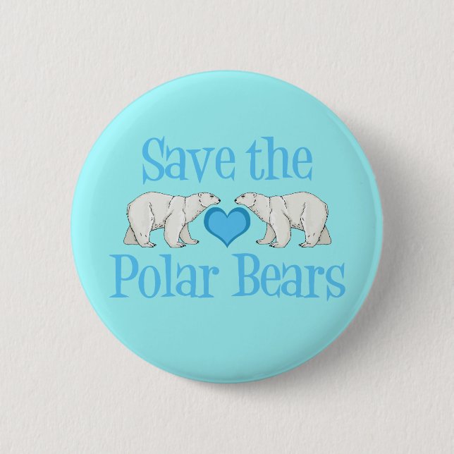 Save the Polar Bears 2 Inch Round Button (Front)