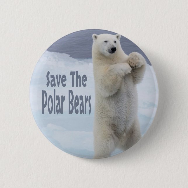 Save The Polar Bears 2 Inch Round Button (Front)