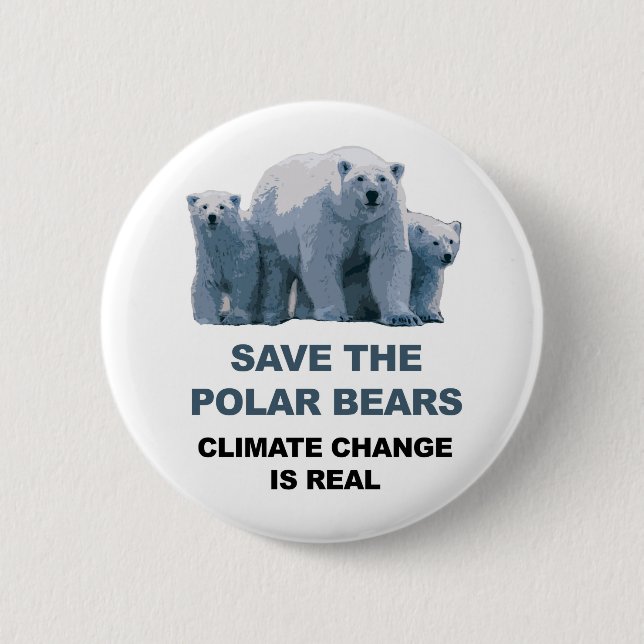 Save the Polar Bears 2 Inch Round Button (Front)