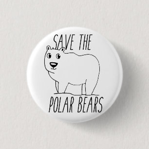 Save The Polar Bears Button