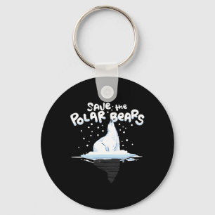 Save The Polar Bears Climate Awareness Earth Day  Keychain