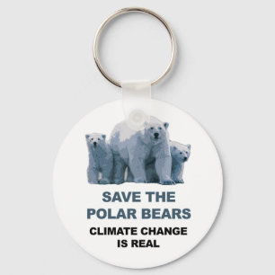 Save the Polar Bears Keychain