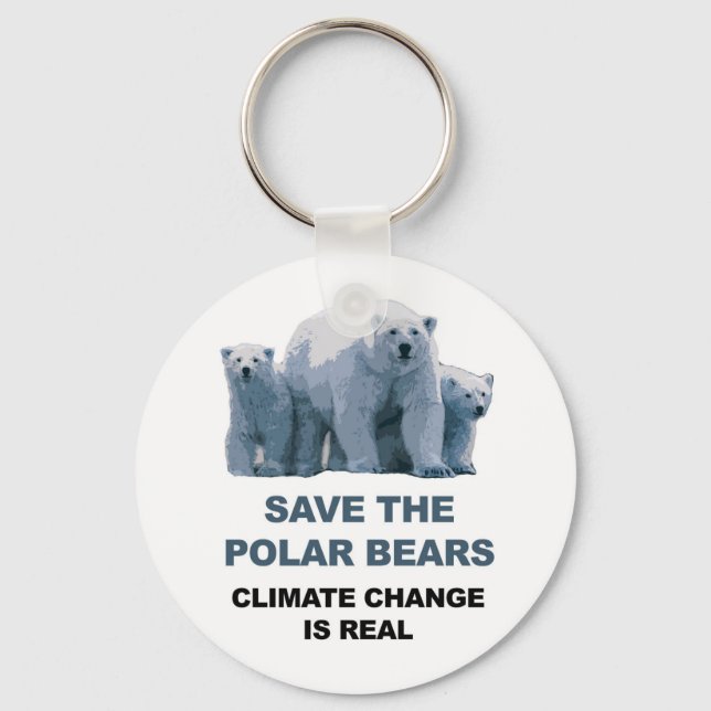 Save the Polar Bears Keychain (Front)