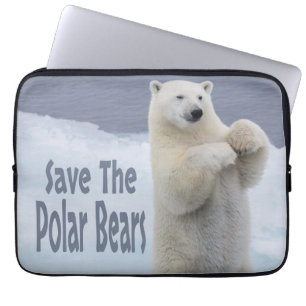 Save The Polar Bears Laptop Sleeve