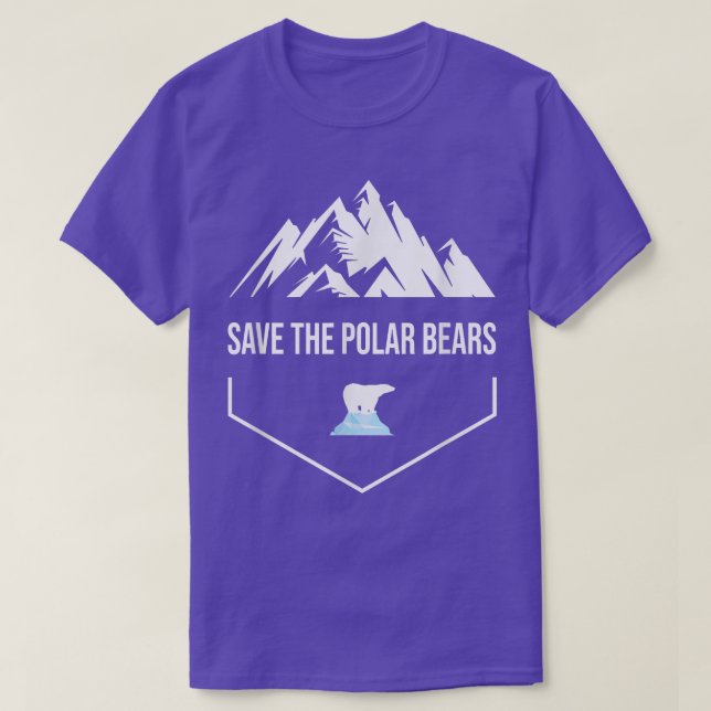 Save the Polar Bears Shirt Save Animals Earth Day  (Design Front)