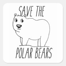 Save The Polar Bears Stickers