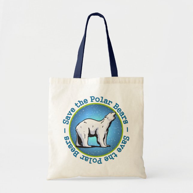 Save the Polar Bears Tote Bag (Front)