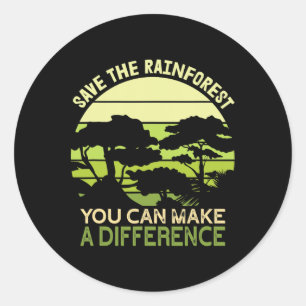 Save The Rainforest Earth Day Go Green  Classic Round Sticker