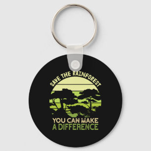 Save The Rainforest Earth Day Go Green Keychain