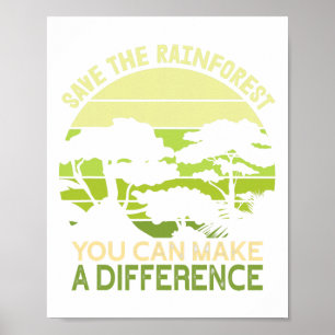 Save The Rainforest Earth Day Go Green  Poster
