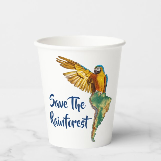 Save The Rainforest Paper Cups (Front)