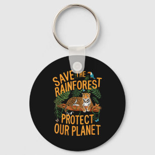 Save The Rainforest Protect Our Planet Climate Ear Keychain