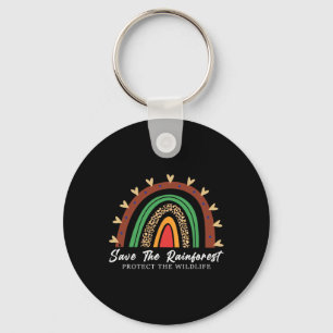 Save The Rainforest Protect The Wildlife Environme Keychain