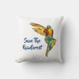 Save The Rainforest Throw Pillow