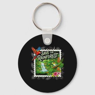 Save The Rainforest Tree Frog Tropical Nature Keychain