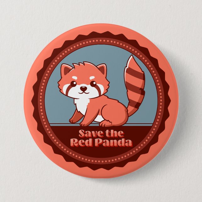 Save the Red Panda 3 Inch Round Button (Front)