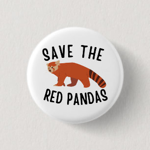 Save The Red Pandas 1 Inch Round Button