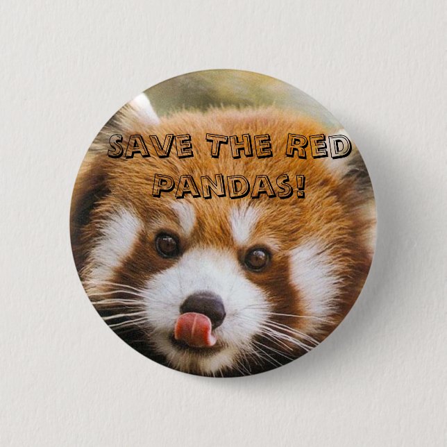 Save The Red Pandas! 2 Inch Round Button (Front)