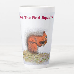 Save the red squirrel conservation latte mug