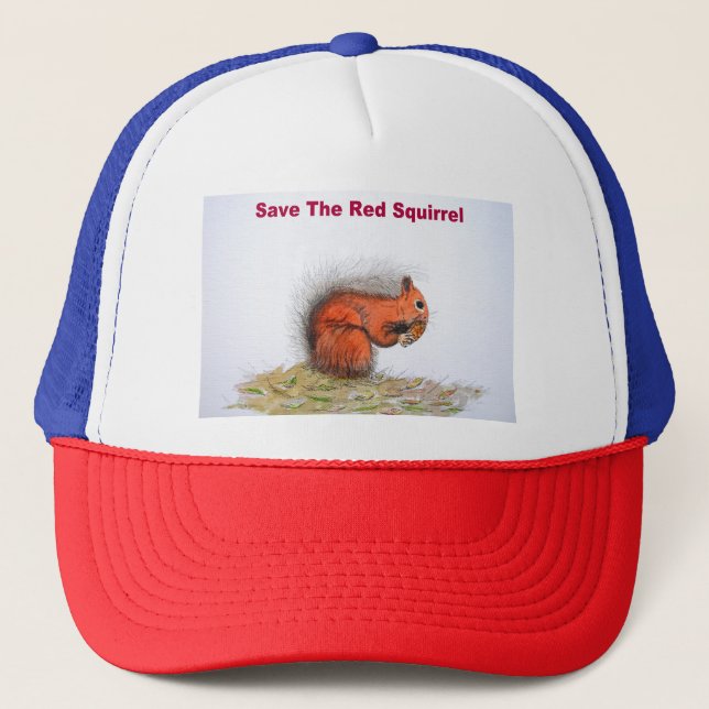 Save the red squirrel conservation trucker hat (Front)