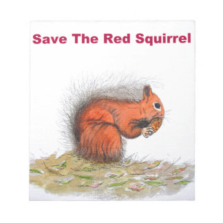 Save the red squirrel notepad