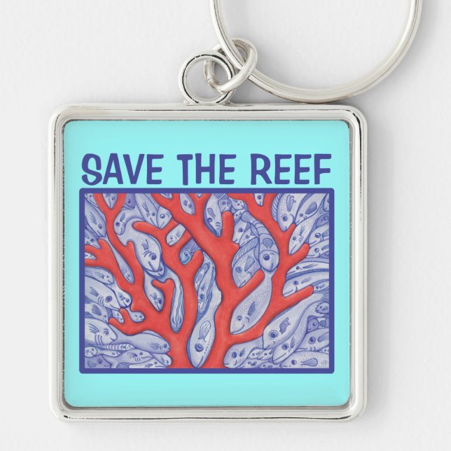 Save the Reef Happy Fish Keychain (Front)