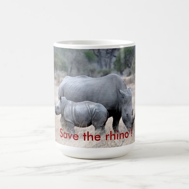 Save the rhino ! coffee mug (Center)