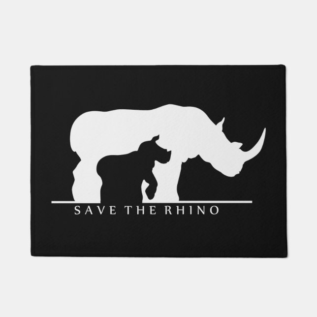 Save The Rhino Doormat (Front)