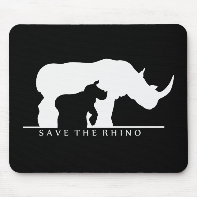 Save The Rhino Mouse Pad (Front)