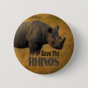 Save The Rhinos 2 Inch Round Button