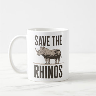 Save the Rhinos Rhino Animal Activist Conservation Coffee Mug