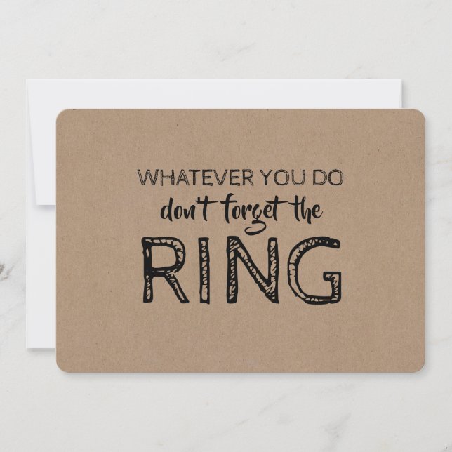 Save The Ring - Funny Ring Bearer Proposal Invitation (Front)