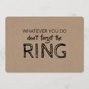 Save The Ring - Funny Ring Bearer Proposal Invitation