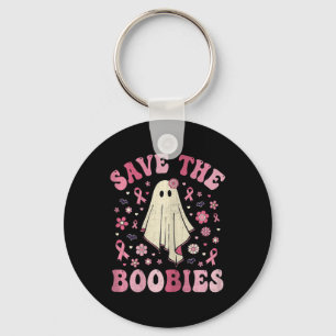 Save The S Breast Cancer Awareness Halloween  Keychain