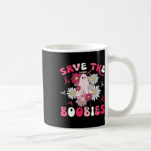 Save The S Ghost Halloween Pink Ribbon Breast Canc Coffee Mug